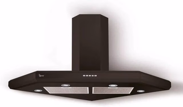Cappa da angolo Baraldi Giovia Nero con aspirazione da 800 m3/h L/P: 100 x 100 cm – 1