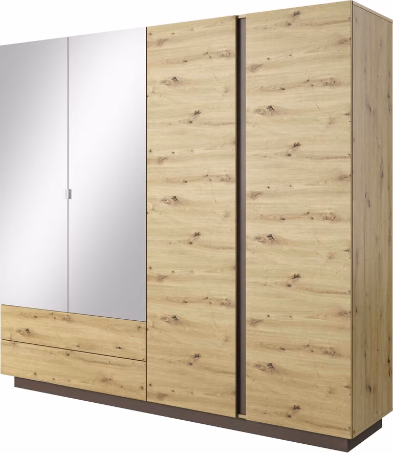 FURNLUX Armadio Arcade Nero 220cm / Colore principale: Beige / Dimensioni: 220 x 203 x 54 cm
