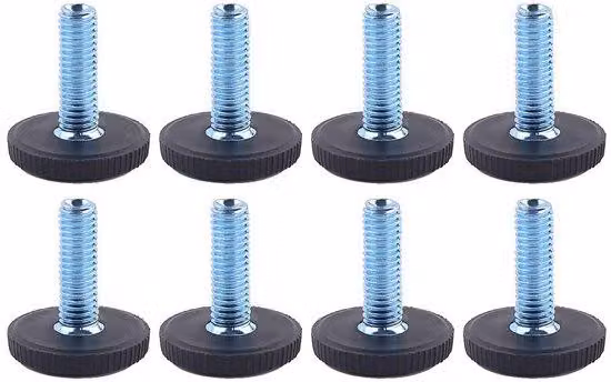 Piedini regolabili in acciaio inossidabile per mobili - Set da 8 pezzi - Antiscivolo - Altezza 30 mm - Filetto M8 - Zincati per una maggiore durata