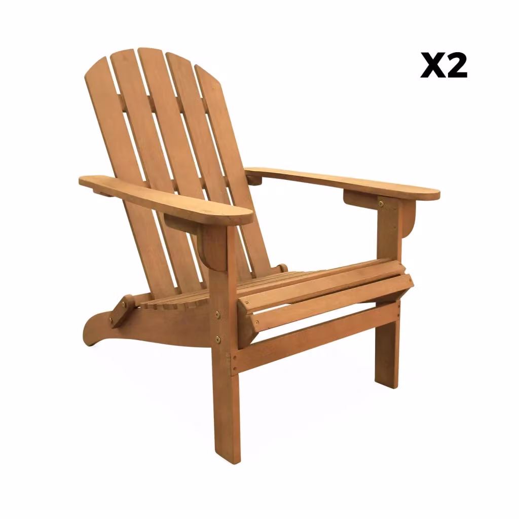 Set di 2 poltrone da giardino Adirondack Salamanca Sweeek in legno di eucalipto color marrone – 2