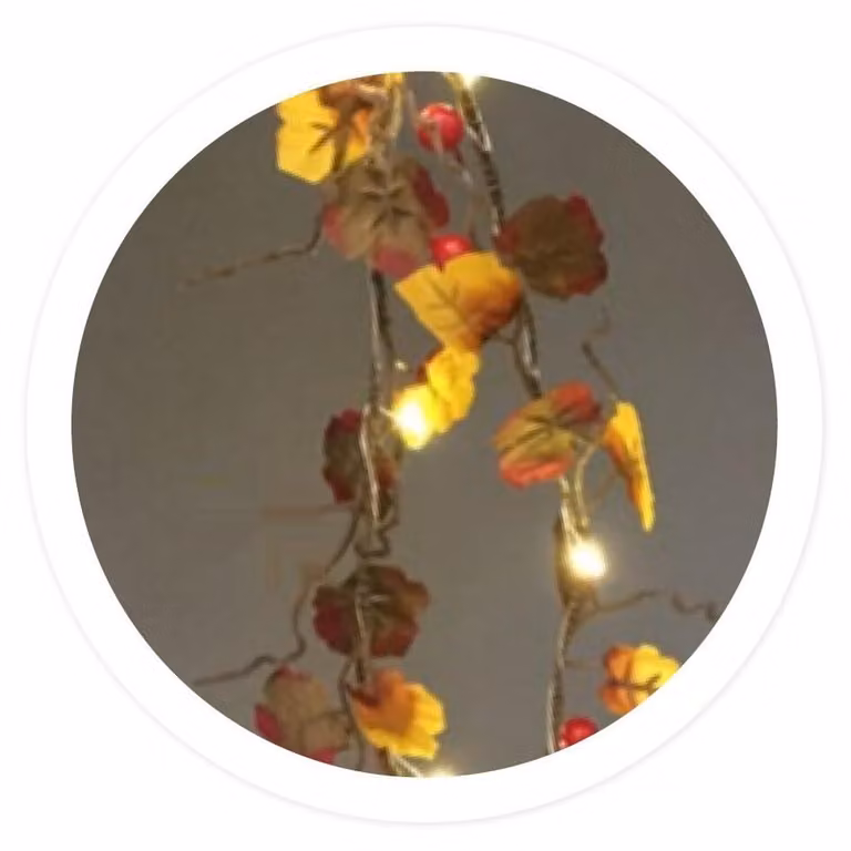 Catena luminosa a LED, lunghezza 1,5 metri, con foglie d'acero e ghiande, alimentata a batteria