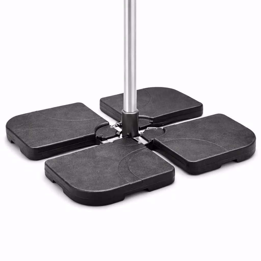 Supporti per ombrelloni a braccio – Pesi di zavorramento per croci di base in plastica e robusti supporti per ombrelloni (4 pezzi fino a 80 kg)