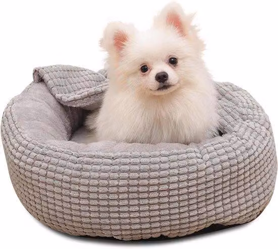 Cuccia riscaldata per cani con cappuccio, lavabile, fondo antiscivolo, fino a 9 kg