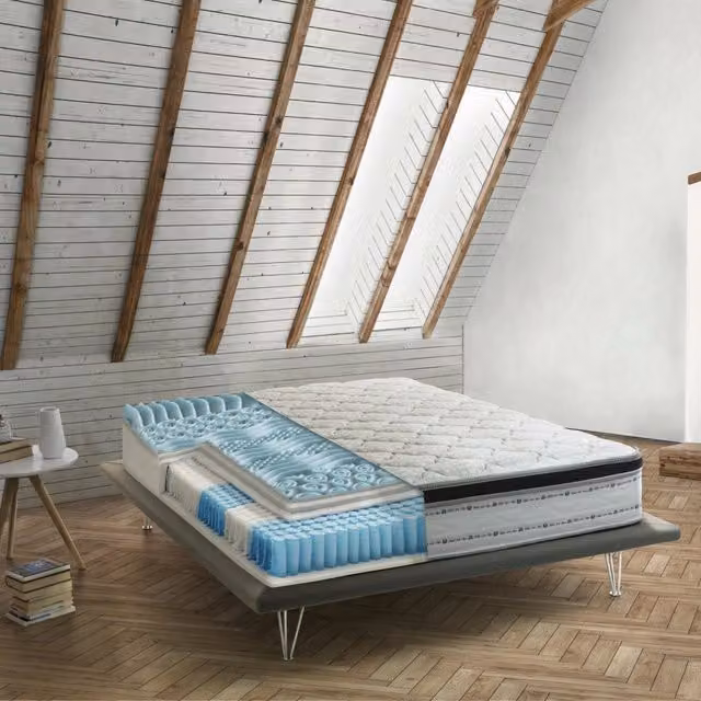 Materasso Lilia Talamo Italia in Memory Foam e Gel con Molle Insacchettate, Sfoderabile, Bianco, L/P/H: 120 x 190 x 27 cm