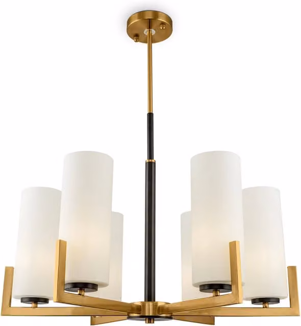 Lampadario ottone tubi vetro Fortano Maytoni MOD089PL-06BS
