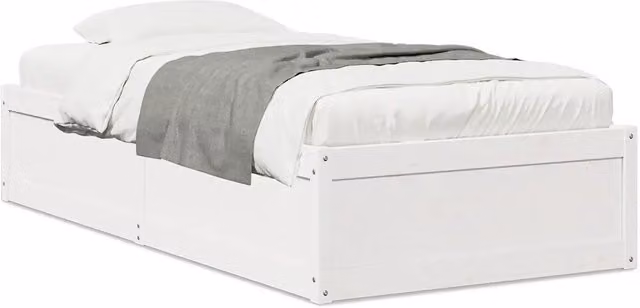Letto singolo | Letto per adulti | Letto senza Materasso Bianco 90x190 cm in Legno Massello Pino