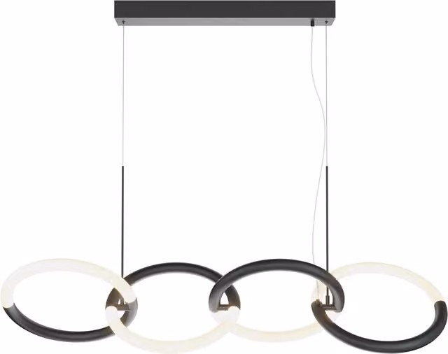 Lampada a sospensione LED Maytoni Node con 4 luci, design moderno, colore nero, L: 120 cm