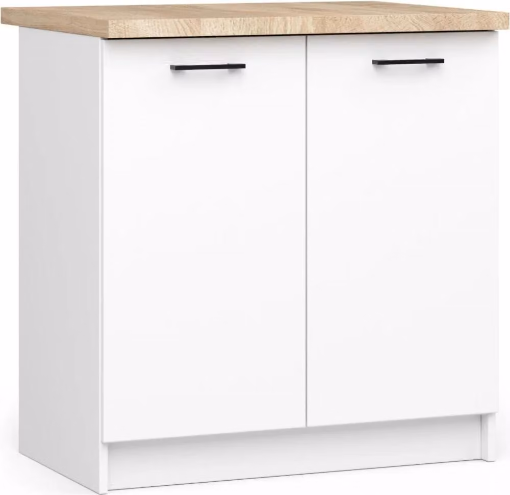 Mobile basso da cucina 80 cm VERMINA - bianco
