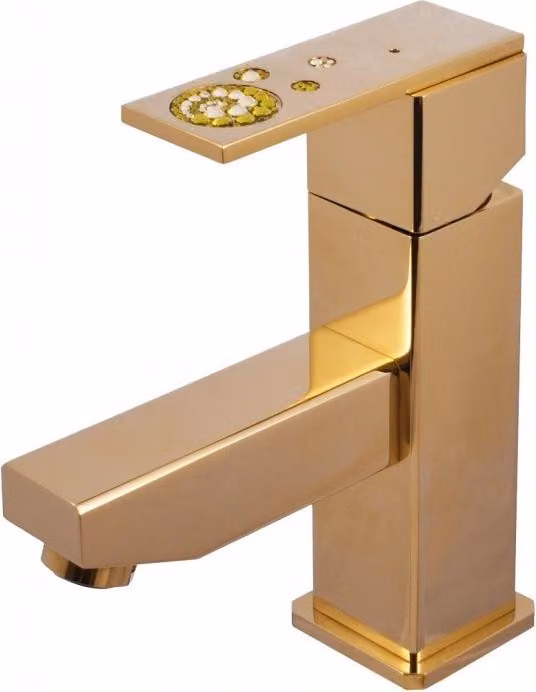 Miscelatore monocomando per lavabo ROYAL con sifone cromato o dorato RAV SLEZAK Finitura: Oro,