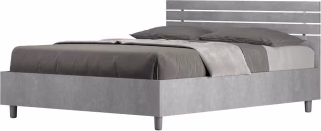Letto Matrimoniale francese 140x200 cm testata dritta con doghe Ankel - Senza rete,Grigio
