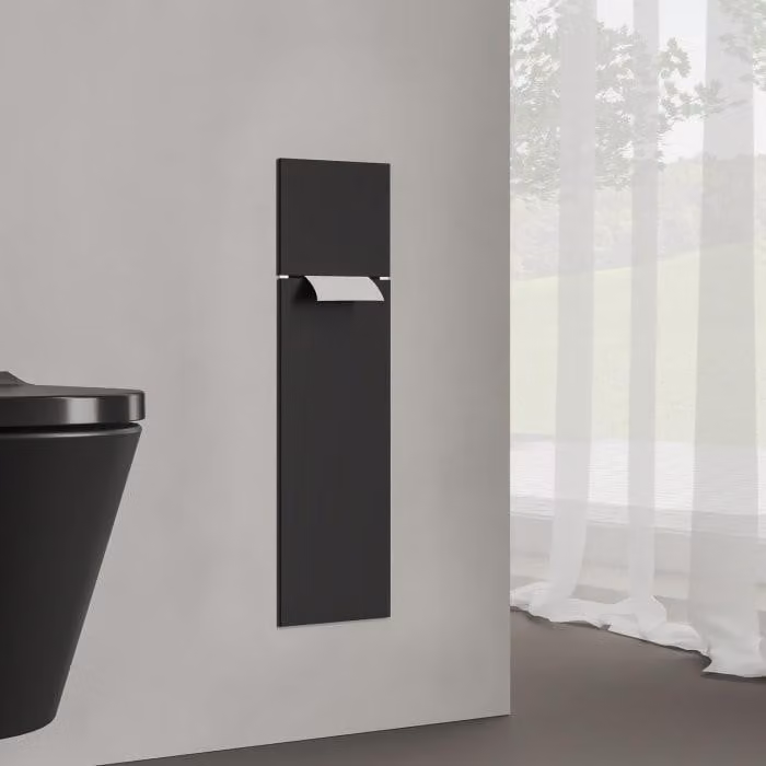 Modulo WC a incasso Kronenbach, design a cubo, 60 cm, con frontale in vetro, apertura a destra