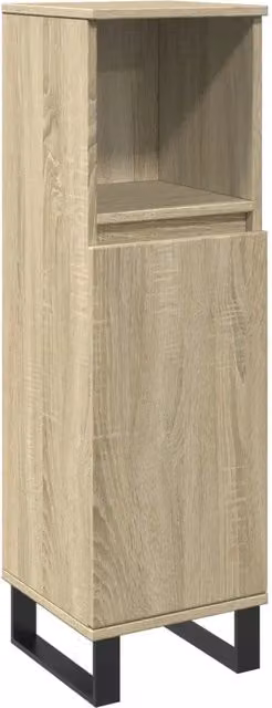 Mobiletto da bagno 30 x 30 x 100 cm con 3 scomparti in legno composito rovere Sonoma 02_0049715