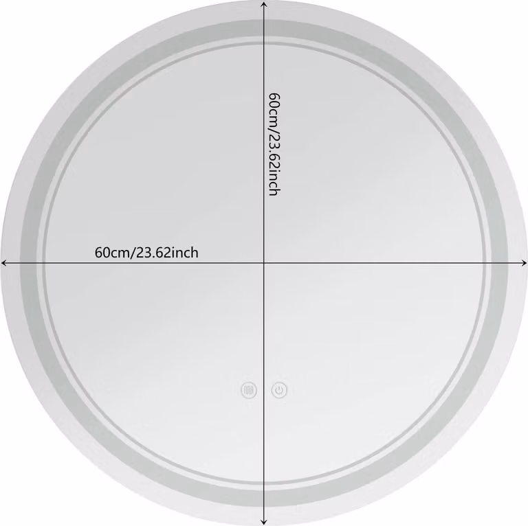 Specchio cosmetico a LED, luminosità regolabile, funzione antiappannamento, grigio chiaro