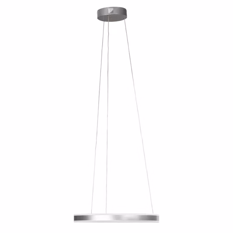 FISCHER & HONSEL Lampada LED a sospensione Sirko, Ø 50 cm, color nichelo, metallo, CCT dimmerabile, Alluminio / Grigio / Zincato, Soggiorno / Sala da pranzo, Metallo, Moderno