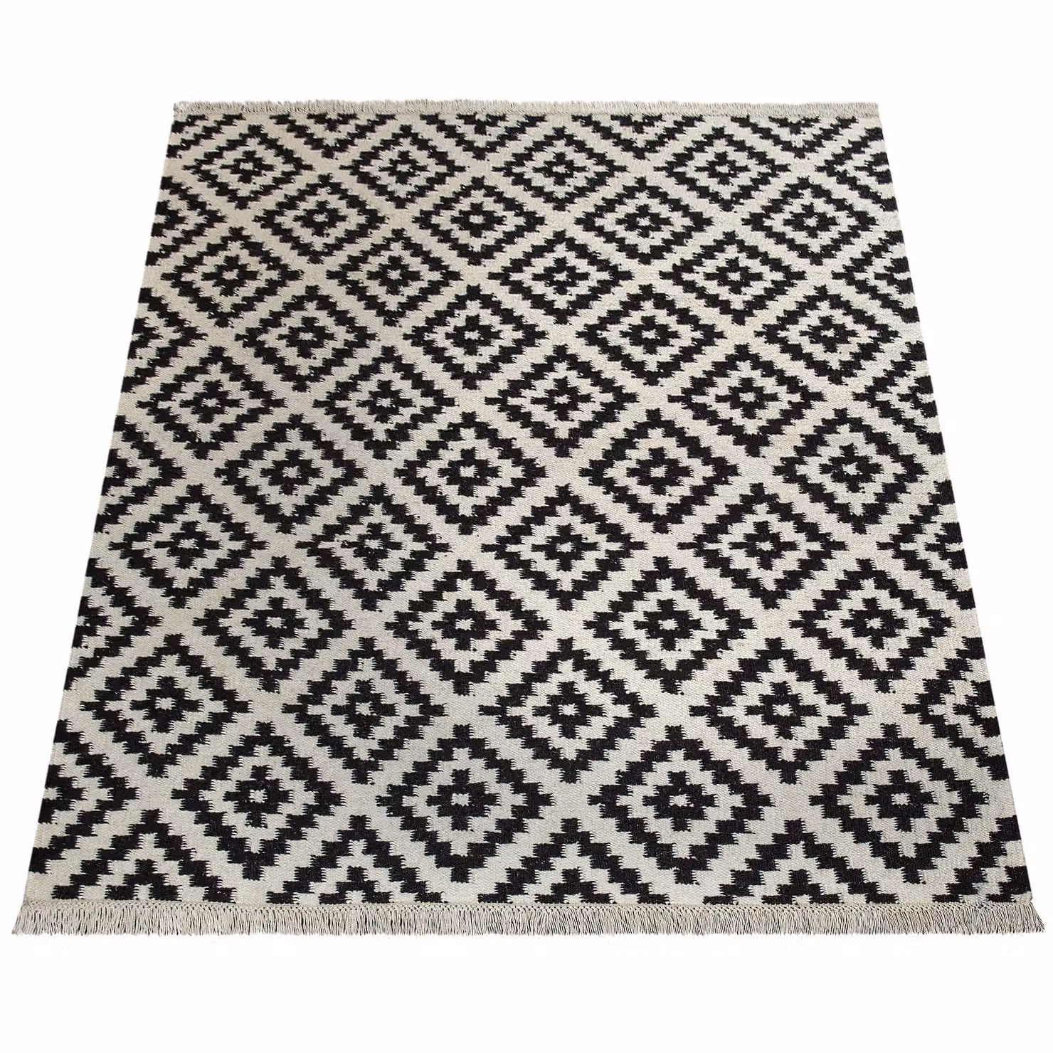 Tappeto Kenolia in lana e cotone nero-bianco L: 120 cm, P: 170 cm – 2