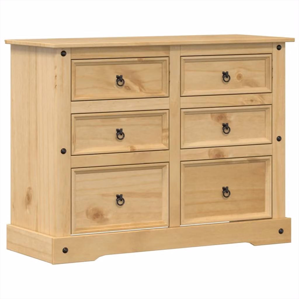 Cassettiera 112x48x91 cm in Legno Massello di Pino