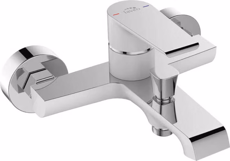 Miscelatore da bagno design per montaggio a parete senza set doccia Bianco