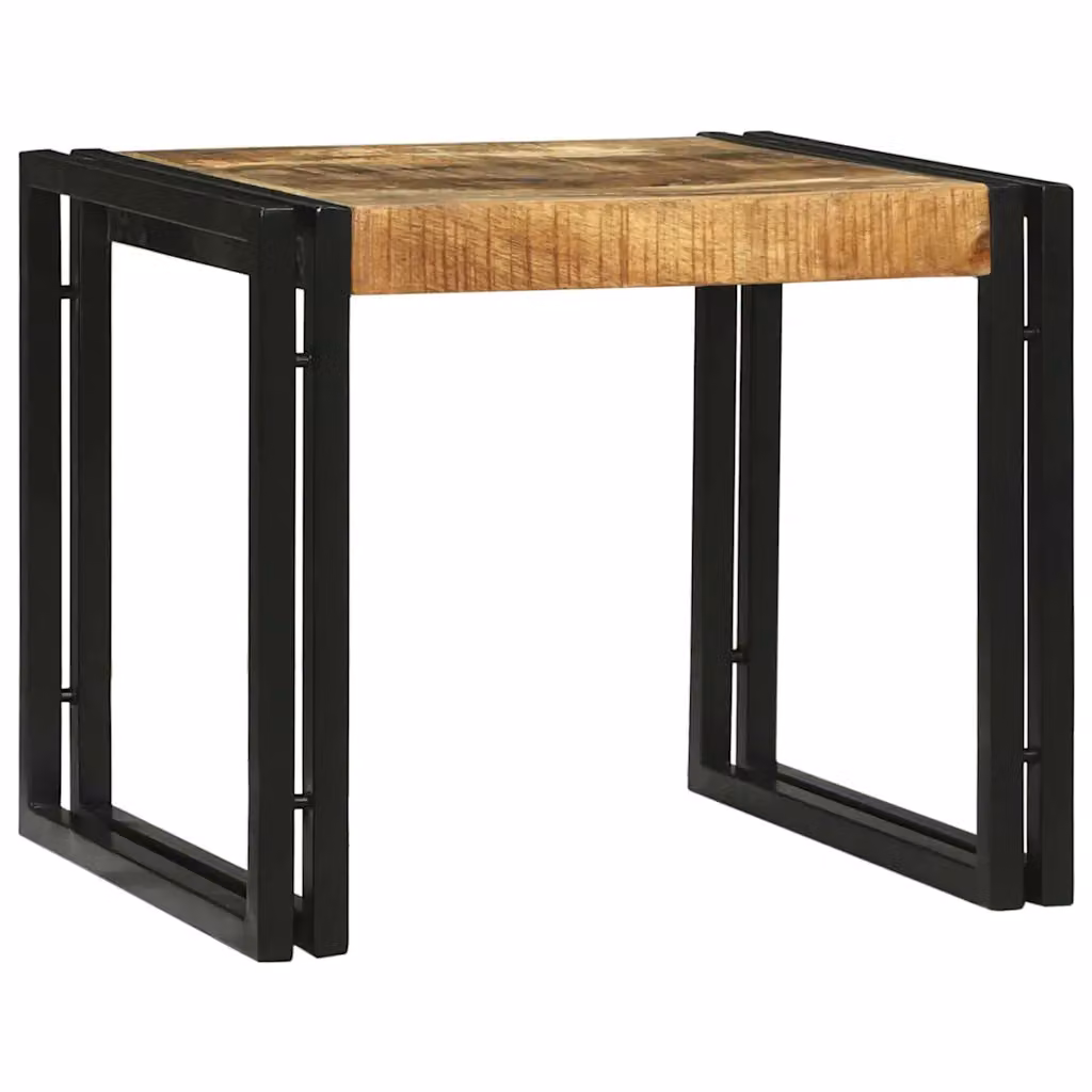 Set di 2 tavolini da salotto moderni vidaXL in legno di mango e metallo, marrone, L/P/H: 48 x 40 x 40 cm