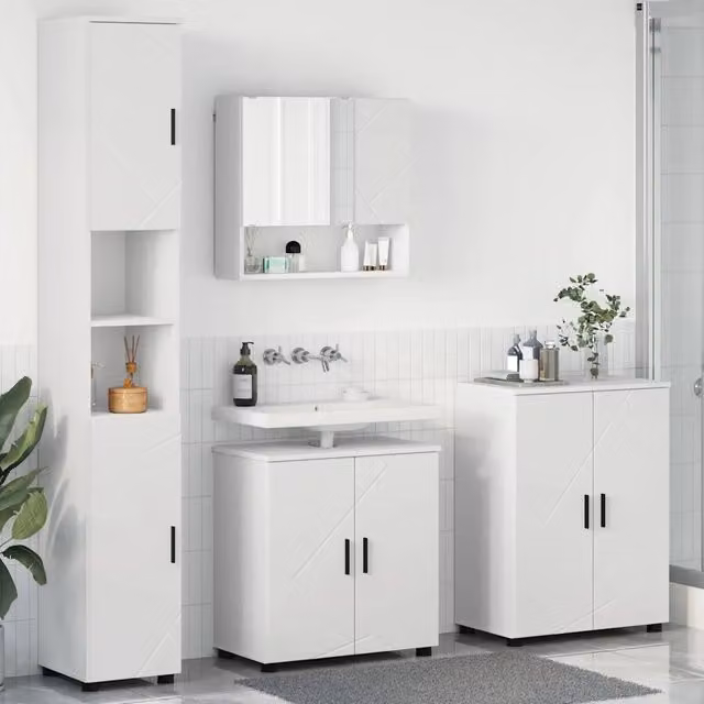 Set di mobili per il bagno 4 pz Bianco 61 x 35 x 64 cm 3393003