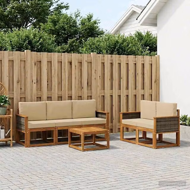 Set di divani da esterno 6 pz Naturale 3384989