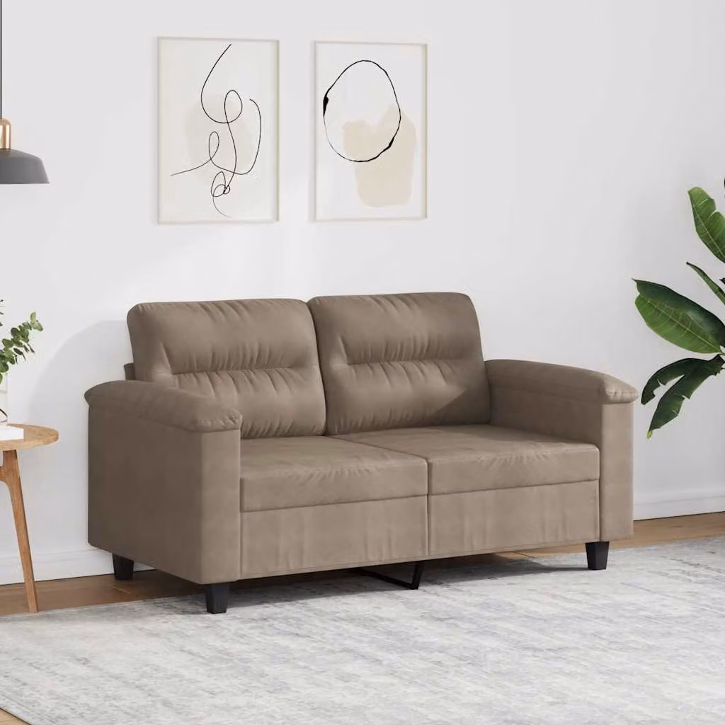Divano a 2 posti moderno vidaXL in microfibra beige o grigio con struttura in metallo e imbottitura in schiuma per il tuo soggiorno