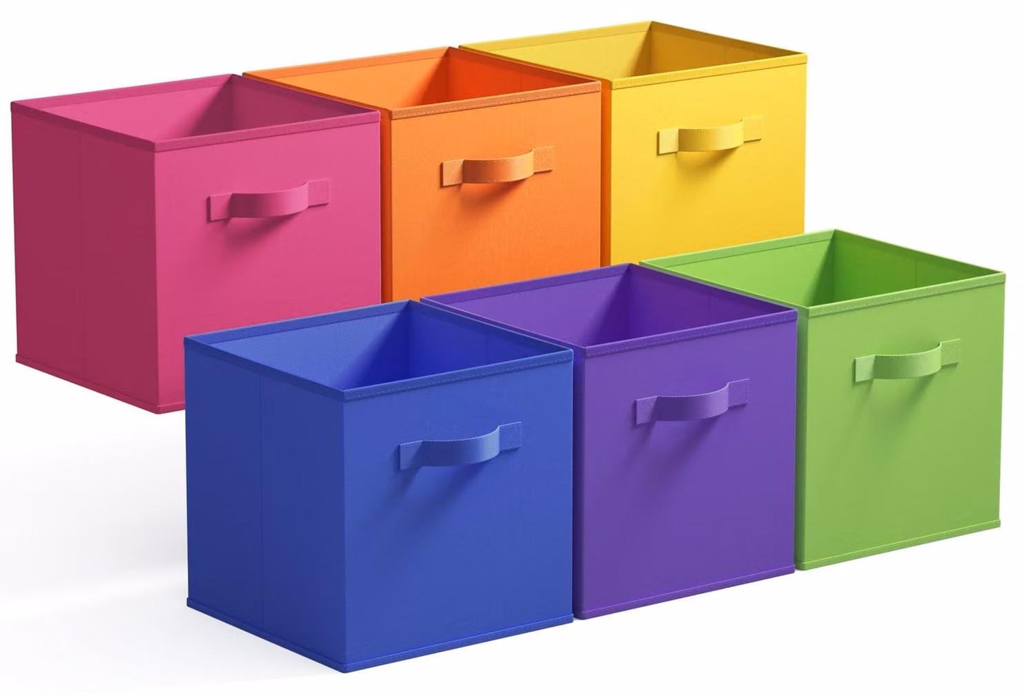 Scatole per l'organizzazione dei tessuti - Set di 6 contenitori pieghevoli, dimensioni 27x27 cm