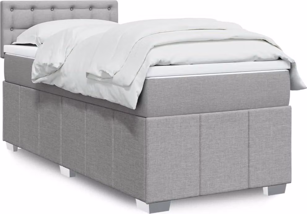 Maison Exclusive - Letto boxspring con materasso Grigio chiaro 100x200 cm Tessuto