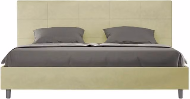Letto matrimoniale king size senza rete imbottito 180x190 microfibra tè verde Mika