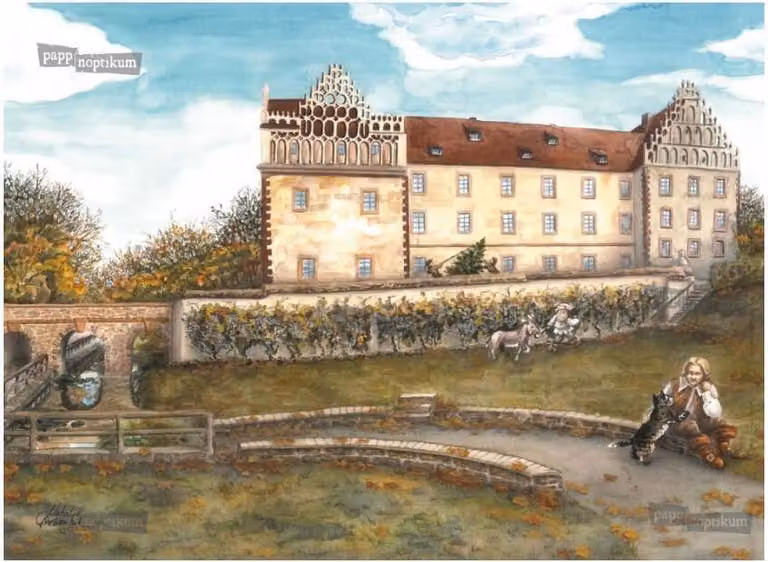 Calendario dell'Avvento "Il Gatto con gli stivali", Castello di Trebsen, carta, 38x27 cm