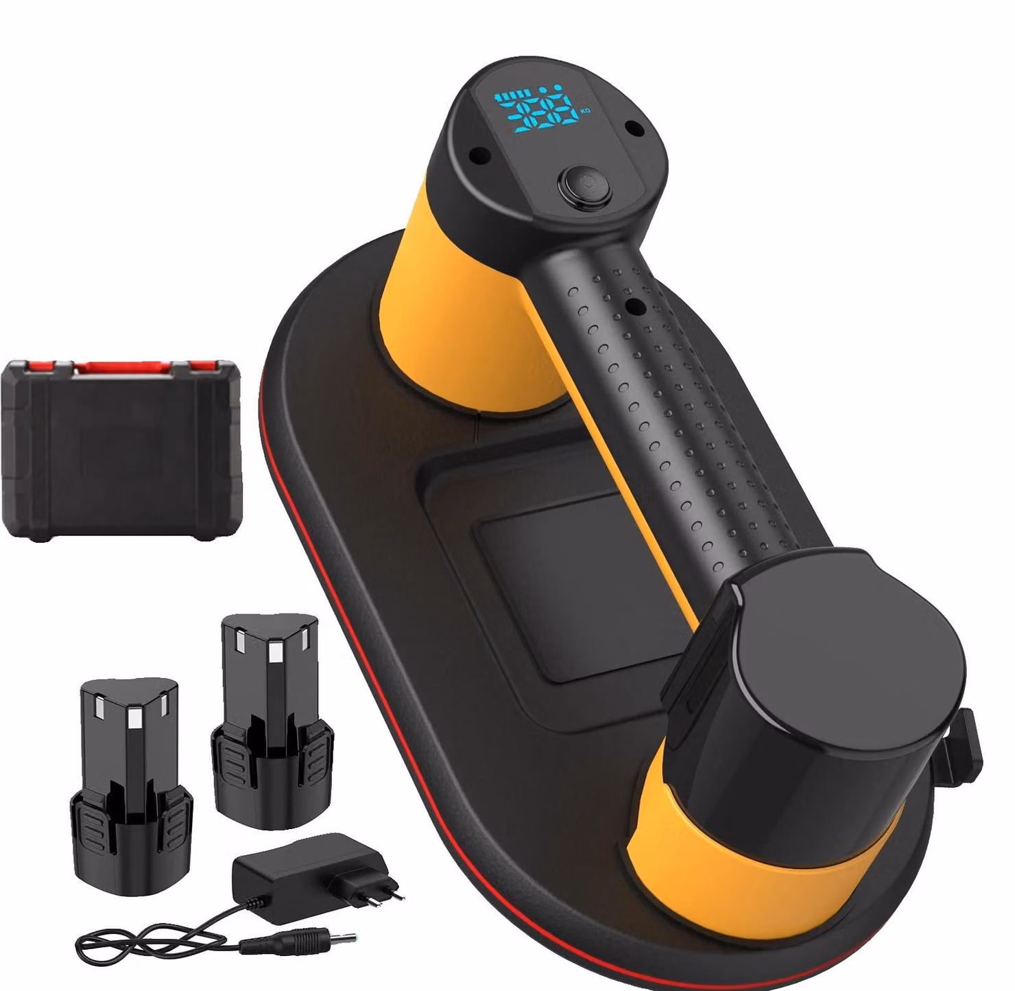 Ventosa elettrica, capacità di sollevamento di 300 kg, display intelligente, 2 batterie