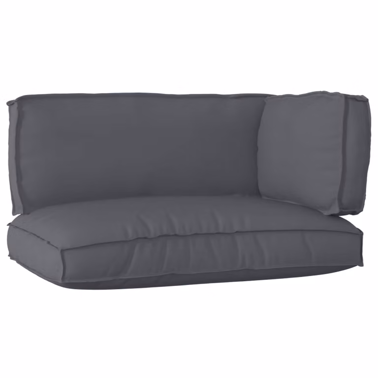 Set di Cuscini per Pallet vidaXL in Tessuto Oxford Antracite, Impermeabili, L/P/H: 120 x 120 x 12 cm