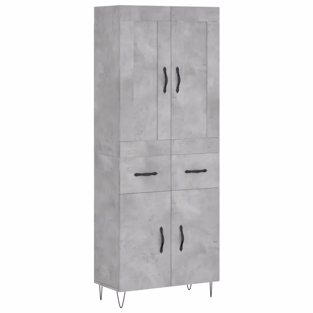 Credenza vidaXL Grigio con finitura opaca in legno e metallo L: 69,5 cm, P: 34,0 cm, H: 180,0 cm – 2