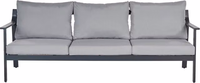 Divano da giardino Beliani a 3 posti in alluminio con cuscini grigi in stile moderno – 1