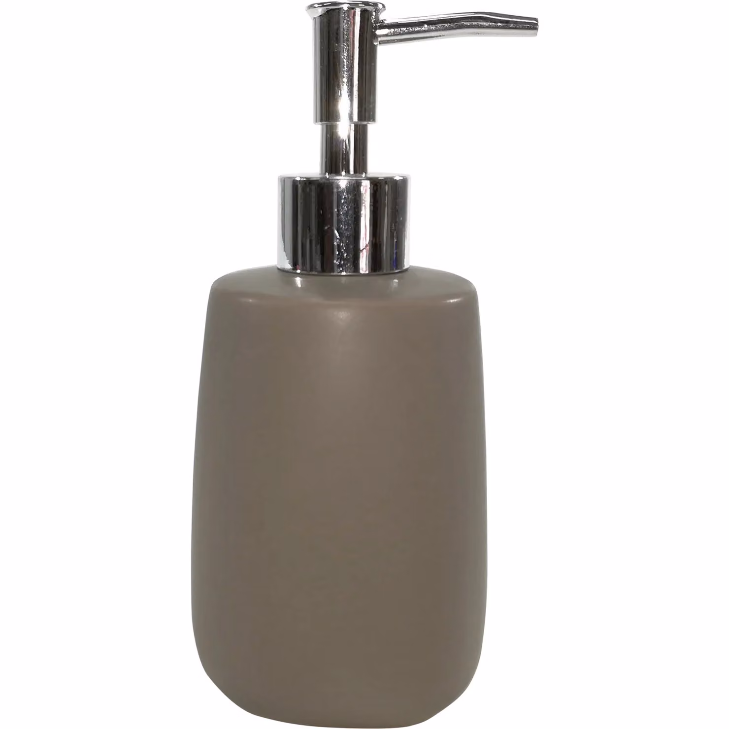 Dispenser per sapone ricaricabile VESTIAMO CASA in stoneware color tortora opaco, capacità 320 ml