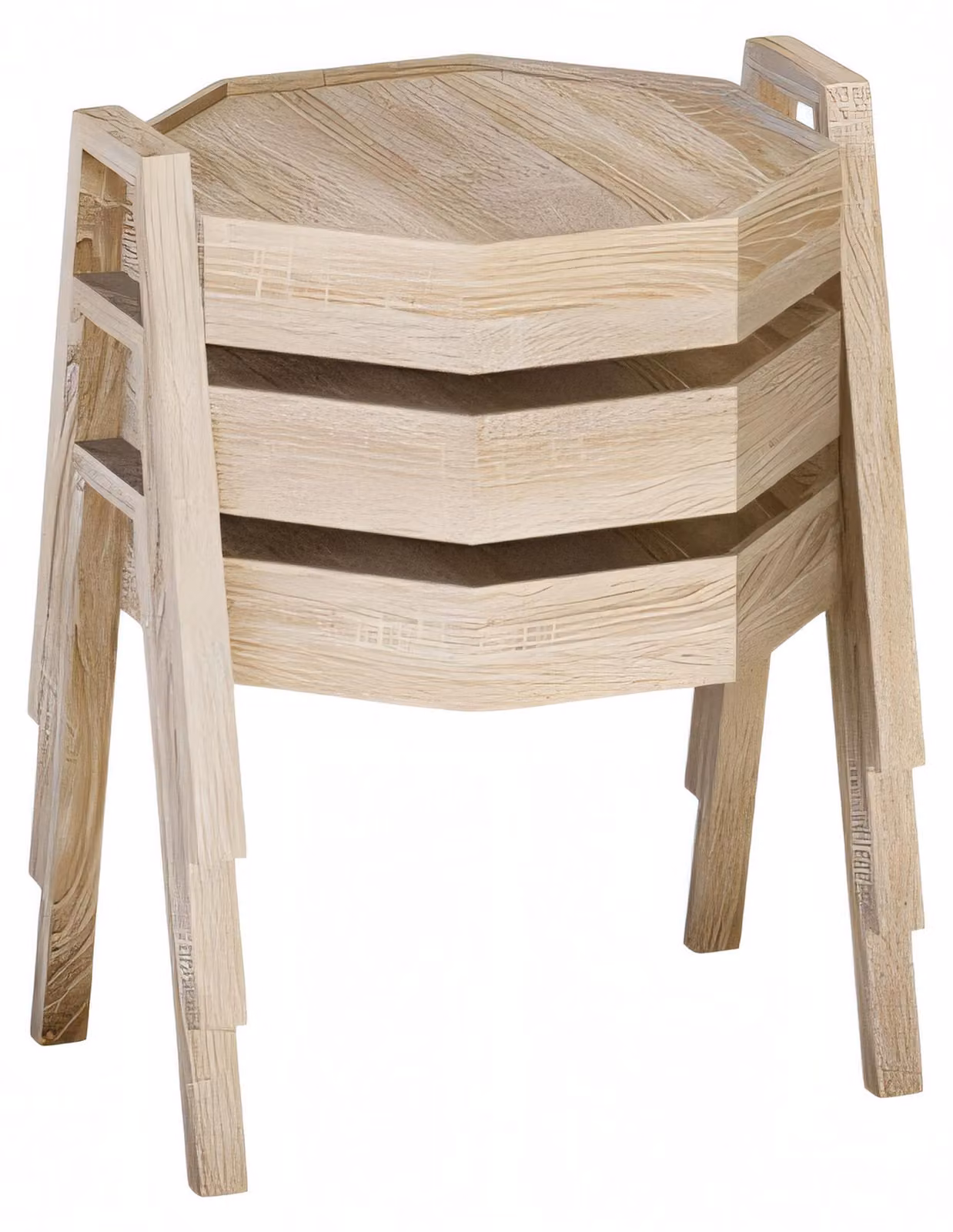 Couchtisch-Set aus Holz in Beige modern elegant
