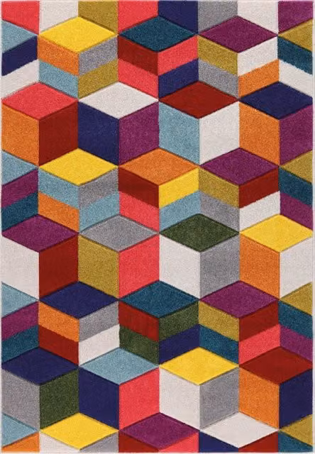 Tappeto moderno BOUTIQUE 9815 cm.200x290 disegno geometrico multicolore effetto 3D