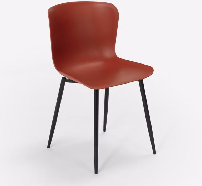 Sedia di design moderno in polipropilene e metallo per cucina bar ristorante Chloe - Rosso