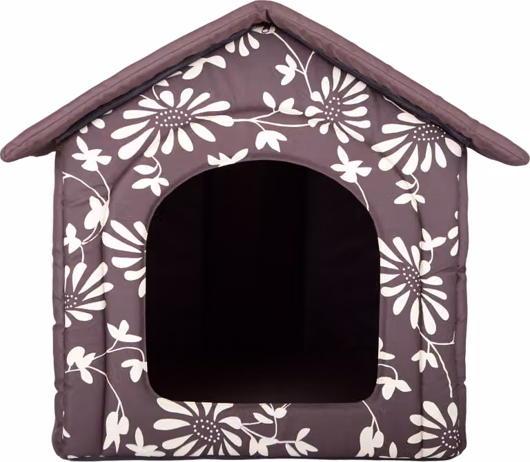 Cuscino per cani Cuccia per cani Letto per animali domestici Letto per gatti - Standard - 60 x 60 x 55 cm [Misura: R4] - Marrone con piante