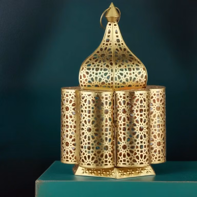 Lampada orientale da tavolo e da comodino Feryal Gold