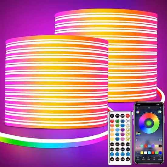 Strisce LED RGB flessibili e illuminabili da 30 m con telecomando e controllo tramite smartphone - Impermeabili (IP65) per illuminazione interna ed esterna.