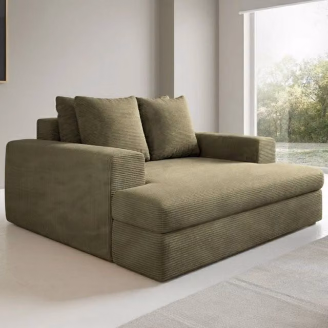 Comazzo Divano Moderno 2 Posti con Cuscini Sfoderabili in Tessuto Verde, L: 162 cm, P: 167 cm, H: 86 cm – 1