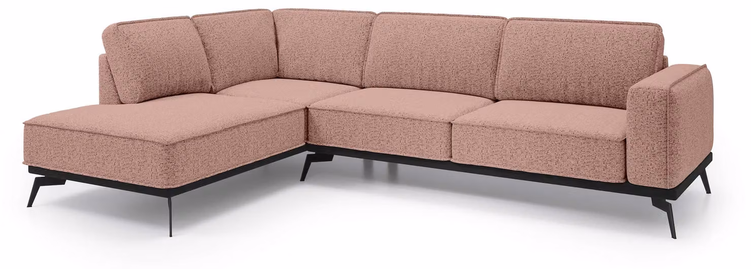 Divano angolare Rosalia, colore beige rosato