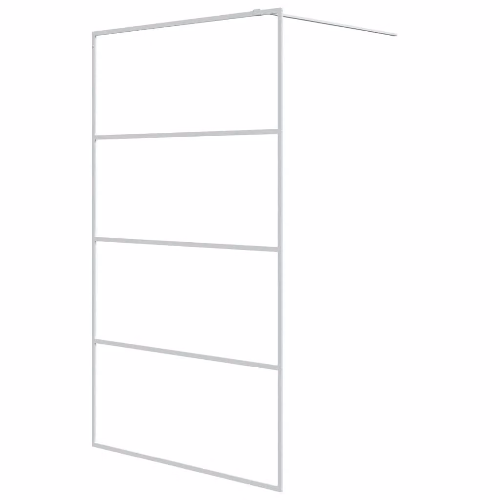Parete Doccia Walk in Bianca 115x195 cm Vetro Trasparente ESG