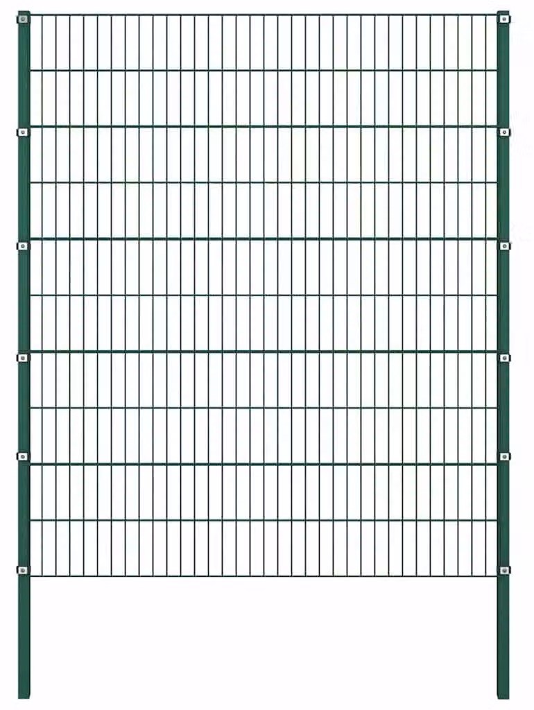 Pannello per recinzione con pali in ferro, dimensioni 1212 x 200 cm, colore verde