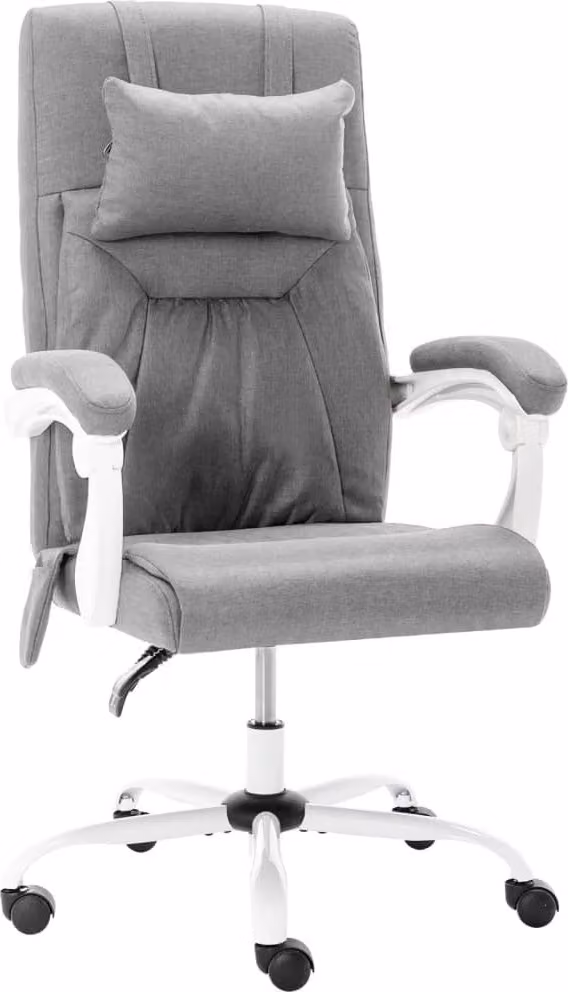 The Living Store Sedia da ufficio massaggiante in tessuto grigio