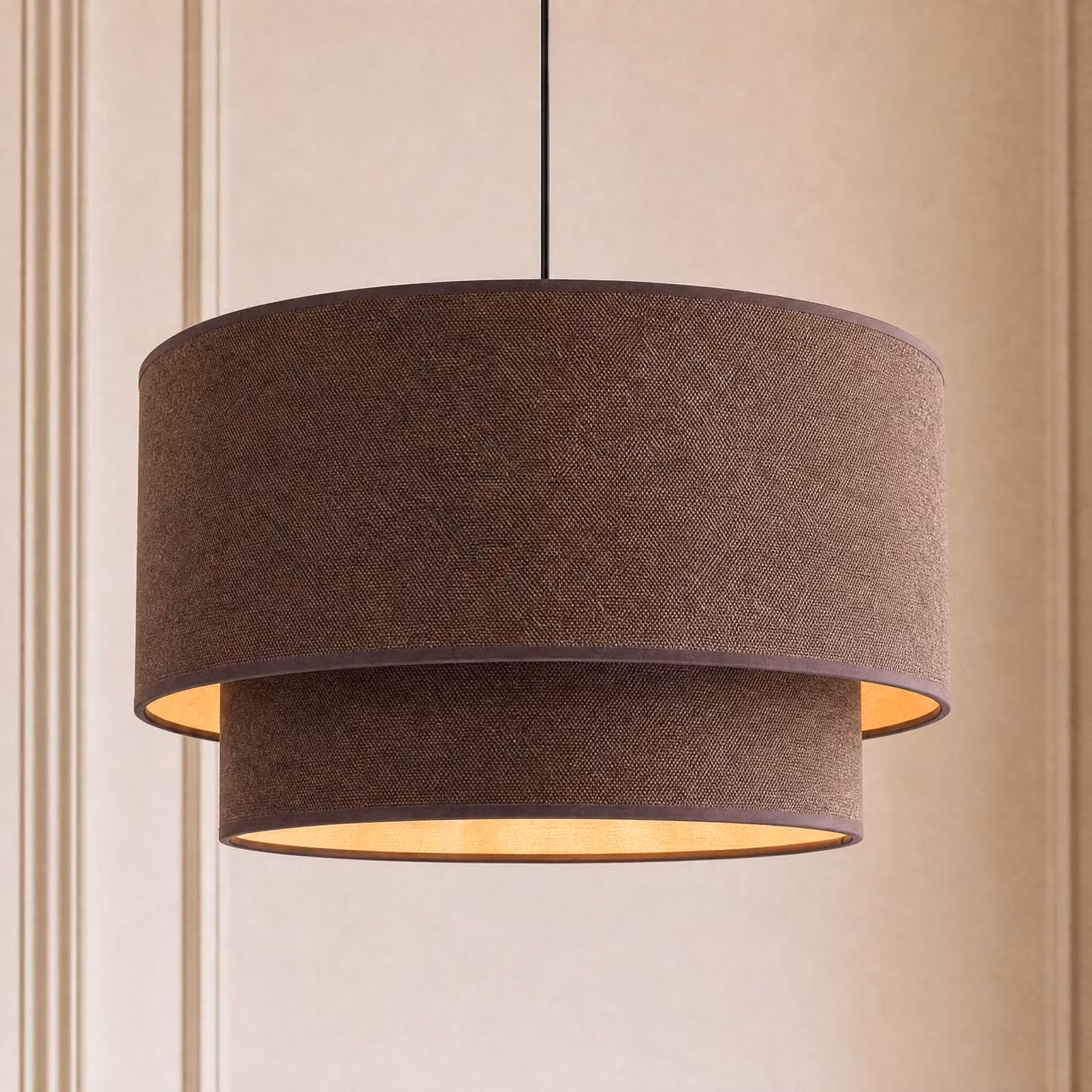 Lampada a sospensione Boho Duolla, Marrone / Ruggine, Camera da letto, Tessuto / Stoffa / Seta, Giovanile, Lampada a sospensione