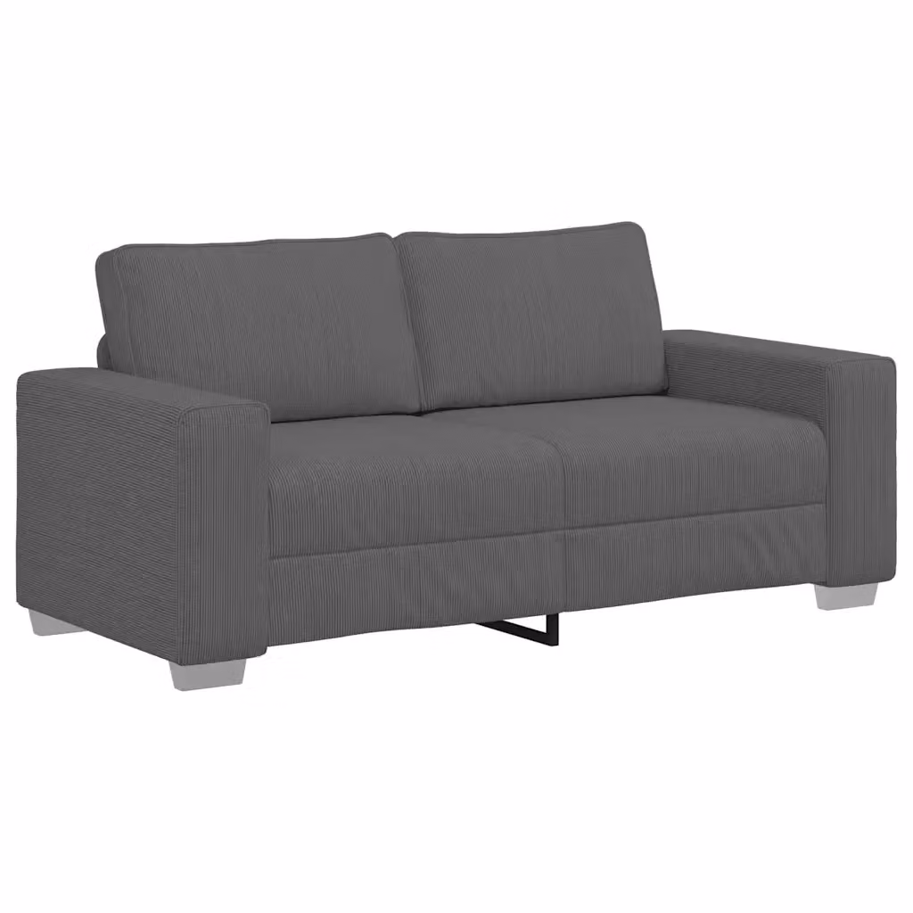 Divanetto moderno vidaXL in velluto a coste grigio L: 180 cm, P: 77 cm, H: 82 cm – 2