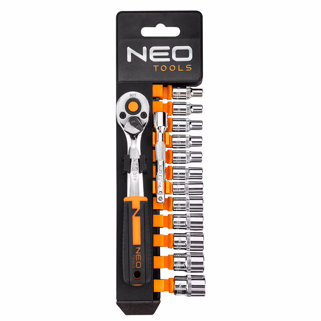 NEO TOOLS Chiave a bussola 14 pezzi 1/4" Alta qualità, set di dadi in scatola