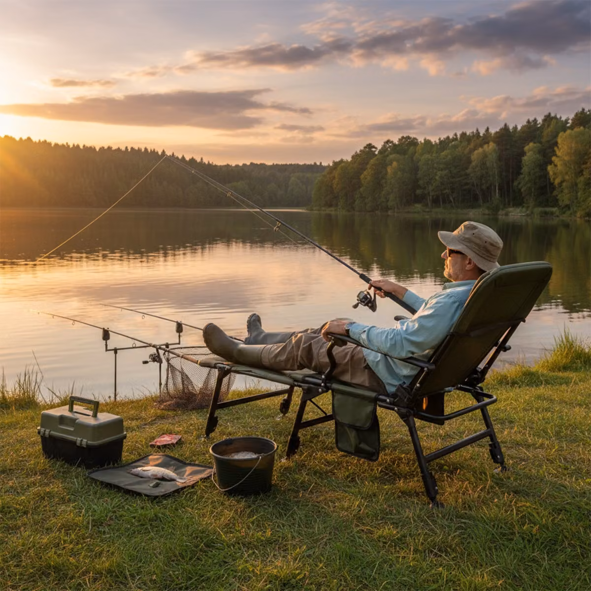 Sedia da pesca pieghevole Costway per adulti con schienale alto, braccioli e rotazione a 360 gradi, colore verde
