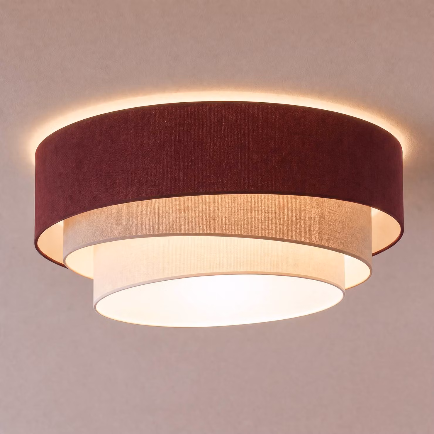 Plafoniera soffitto Trio Duolla, Cucina, Tessuto / Stoffa / Seta, Giovanile, Plafoniera